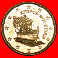 * GREECE (2008-2023): CYPRUS  20 EURO CENTS 2021! SHIP NORDIC GOLD MINT LUSTRE! · LOW START · NO RESERVE! - Cyprus