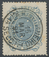 BRAZIL 1890 Southern Cross 50r In BLUE = MAJOR VARIETY: WRONG COLOR, EXHIBITION-ITEM, RR!! - Gebraucht