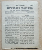 Hrvatska Zastava Pucke Novine Starceviceve Hrvatske Stranke Prava 1907 Br. 50  Croatia Ante Starcevic Newspaper - Sonstige & Ohne Zuordnung