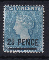 St Vincent: 1885/93   QV - Surcharge   SG49     2½d On 1d    Milky Blue   MH - St.Vincent (...-1979)