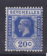 Seychelles: 1921/32   KGV    SG113    20c   Bright Blue    Used - Seychellen (...-1976)