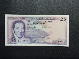 ISLANDE * : 25 KRÓNUR   L.21.6.1957    P 39a     NEUF - Islanda