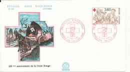 Andorra French FDC 6-5-1989 Red CROSS With Cachet - FDC