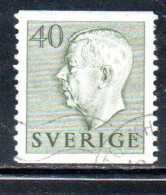 SWEDEN SVERIGE SVEZIA SUEDE 1954 KING GUSTAF VI ADOLF 40o USED USATO OBLITERE' - Gebraucht