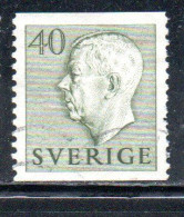 SWEDEN SVERIGE SVEZIA SUEDE 1954 KING GUSTAV VI ADOLF 40o USED USATO OBLITERE' - Gebraucht