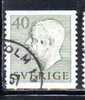 SWEDEN SVERIGE SVEZIA SUEDE 1954 KING GUSTAF VI ADOLF 40o USED USATO OBLITERE' - Gebraucht