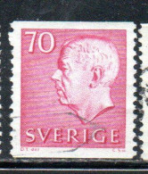 SWEDEN SVERIGE SVEZIA SUEDE 1957 1964 KING GUSTAF VI ADOLF 70o USED USATO OBLITERE' - Gebraucht