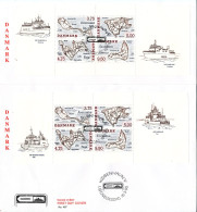 Denmark FDC 16-3-1995 Small Danish Islands, 2 Souvenir Sheets From A Booklet On 2 Covers - FDC
