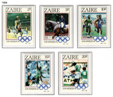 ZAIRE 1239/1243 MNH 1984 - Olympische Spelen In Los Angeles - Neufs