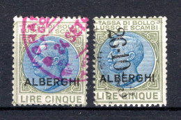 ITALIE Revenue Stamps Fiscal - Tassa Di Bollo - Lusso E Scambi - Alberghi 5 Lire - Revenue Stamps