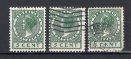 NEDERLAND 149 Gestempeld 1924-1926 - Koningin Wilhelmina (3 Stuks) - Usati