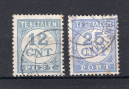 NEDERLAND P76/77 Gestempeld 1921-1938 - Cijfer En Waarde In Blauw - Postage Due