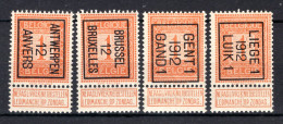 PRE028B/031B MNH** 1912 - Typografisch 1912-14 (Cijfer-leeuw)