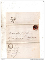1879 LETTERA CON ANNULLO VENEZIA + PORDENONE + AVIANO - Marcofilía
