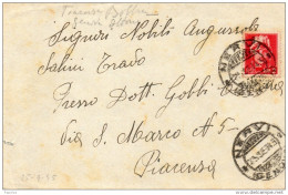 1945  LETTERA CON ANNULLO  NERVI GENOVA - Poststempel