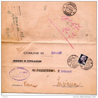 1945 LETTERA CON ANNULLO GALLIO VICENZA  + LUISIANA - Poststempel