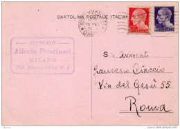 1945   CARTOLINA CON ANNULLO MILANO - Poststempel