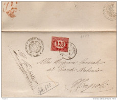 1876   LETTERA CON ANNULLO POMIGLIANO D'ARCO NAPOLI + UFFICIO DEL REGISTRO - Dienstzegels