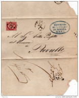 1875   LETTERA CON ANNULLO  MODENA + DISTRETTO MILITARE 47 - Officials