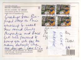 4 Timbres , Stamps " Facteur Et Courrier "  Sur CP , Carte , Postcard  Du 22/03/2009 ?? - Briefe U. Dokumente