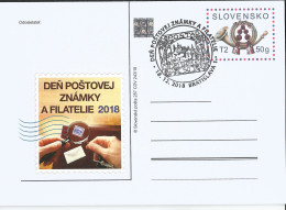 CDV 287 Slovakia Day Of The Postage Stamp And Philately (with Mucha's Design Of The First Czechoslovak Stamp) 2018 - Journée Du Timbre