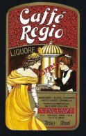 Ancienne étiquette  Caffé Regio Liqueur  Express 30% 70cl  Vincezi Turion Italie " Femme, Superbe" - Cafés & Chicorées