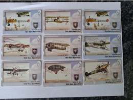 TURKIJE /MAGSTRIPE  9 CARDS / PLANES/AIRCRAFTS-/ 9 DIFFERENT CARDS        Fine Used Cards  **16896** - Turkey