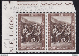 1963 Vaticano - N. 356 COPPIA MNH** VARIETA' - Abarten