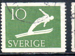 SWEDEN SVERIGE SVEZIA SUEDE 1953 SWEDISH ATHLETIC ASSOCIATION SKI JUMP ORE 10o USED USATO OBLITERE' - Gebraucht