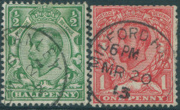 Great Britain 1912 SG340-341 KGV Set Of 2 #2 FU (amd) - Sin Clasificación