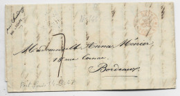 MAURITIUS LETTRE COVER PORT LOUIS 1847 TO FRANCE BORDEAUX + OUTREMER NANTES EN ROUGE - Mauritius (...-1967)