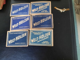 6 Old Matchbox Labels Welt-holzer - Luciferdozen - Etiketten