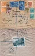 Brasilien 1935, 8 Marken Auf Brief M. Rs. Vignette V. Bahia N. Hönefoss Norwegen - Briefe U. Dokumente