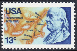 !a! USA Sc# 1690 MNH SINGLE (a2) - Benjamin Franklin - Neufs