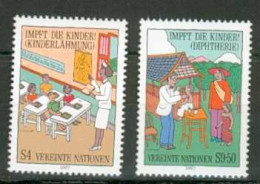 ONU VIENNE MNH ** 77-78 Vaccinaton Poliomyélite Diphtérie Santé Médecine Enfant - Unused Stamps