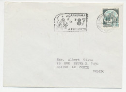 Cover / Postmark Italy 1987 Carnival - Moon - Clown - Carnevale