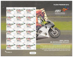 Spain 2016 - Jerez, Capital Mundial Del Motociclismo 2015-2017 Sheet Premium Mnh - Moto