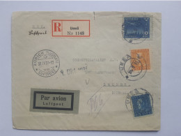 Schweden Brief Luftpost 1931 Einschreiben Umea ü. Zürich Flugplatz N. Luzern Swiss - Covers & Documents