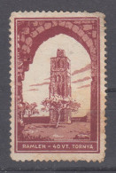 White Mosque Ramla Palestine Israel VIGNETTE 07 CINDERELLA LABEL Judaica Unused Hungary Stamp - Islam