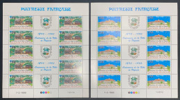 Polynésie Française - YT N° 358 A Et 359 A ** - Neuf Sans Charnière - Feuille Complète - 1990 - Booklets