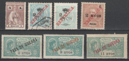 MACAU (CHINA) - 1919/1920 - ANNEES COMPLETES ! YVERT N°243/249 * MH / (*) / OBLITERES - COTE = 755 EUR - Ongebruikt