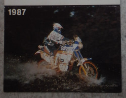 Petit Calendrier Poche 1987 Moto Honda - Auto école  Montluçon Allier - 4 Volets - Petit Format : 1981-90