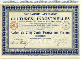 Compagnie Africaine De CULTURES INDUSTRIELLES - Africa