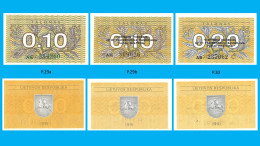 LITHUANIE - 1991 0.10,0.10,0.20 Talonas  - P.029a,P.029b,P.30  NEUF UNC - Lituanie