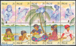 Palau 1989 Young Readers 10v [++++], Mint NH, Nature - Sport - Transport - Butterflies - Cats - Sea Mammals - Baseball.. - Baseball