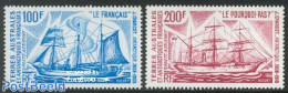 French Antarctic Territory 1974 Ships 2v, Mint NH, Transport - Ships And Boats - Unused Stamps