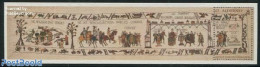 Alderney 2014 Bayeux Tapestry S/s (textile), Mint NH, Nature - Various - Horses - Other Material Than Paper - Textiles - Errori Sui Francobolli