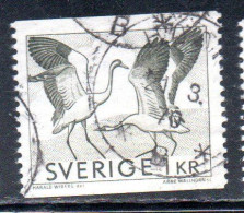 SWEDEN SVERIGE SVEZIA SUEDE 1967 1972 FAUNA ANIMALS DANCING CRANES 1k USATO USED OBLITERE' - Usados