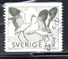 SWEDEN SVERIGE SVEZIA SUEDE 1967 1972 FAUNA ANIMALS DANCING CRANES 1k USATO USED OBLITERE' - Usados