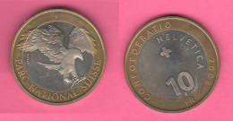Switzerland 10 Francs 2008 Suisse Svizzera Aigle Réel Eagle Real Aquila Reale Bimetallic K 126 - Commemorative